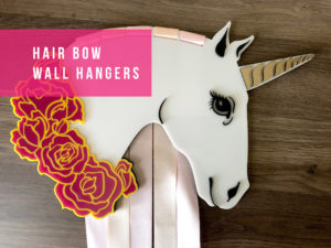 Hair Bow Wall Hangers | Unicorn & Rain Cloud