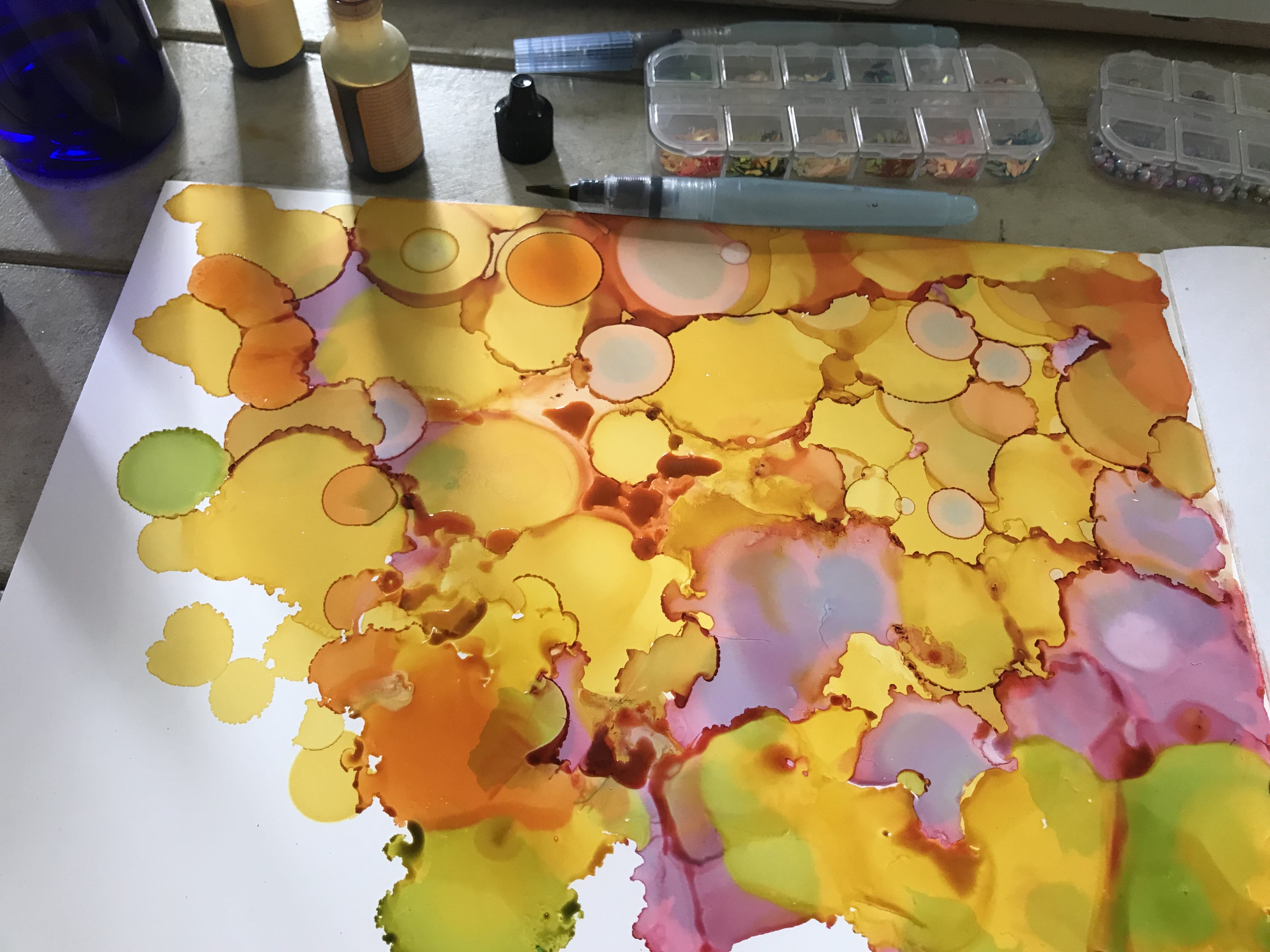 Layers of ink: Alcohol Ink on Yupo Paper