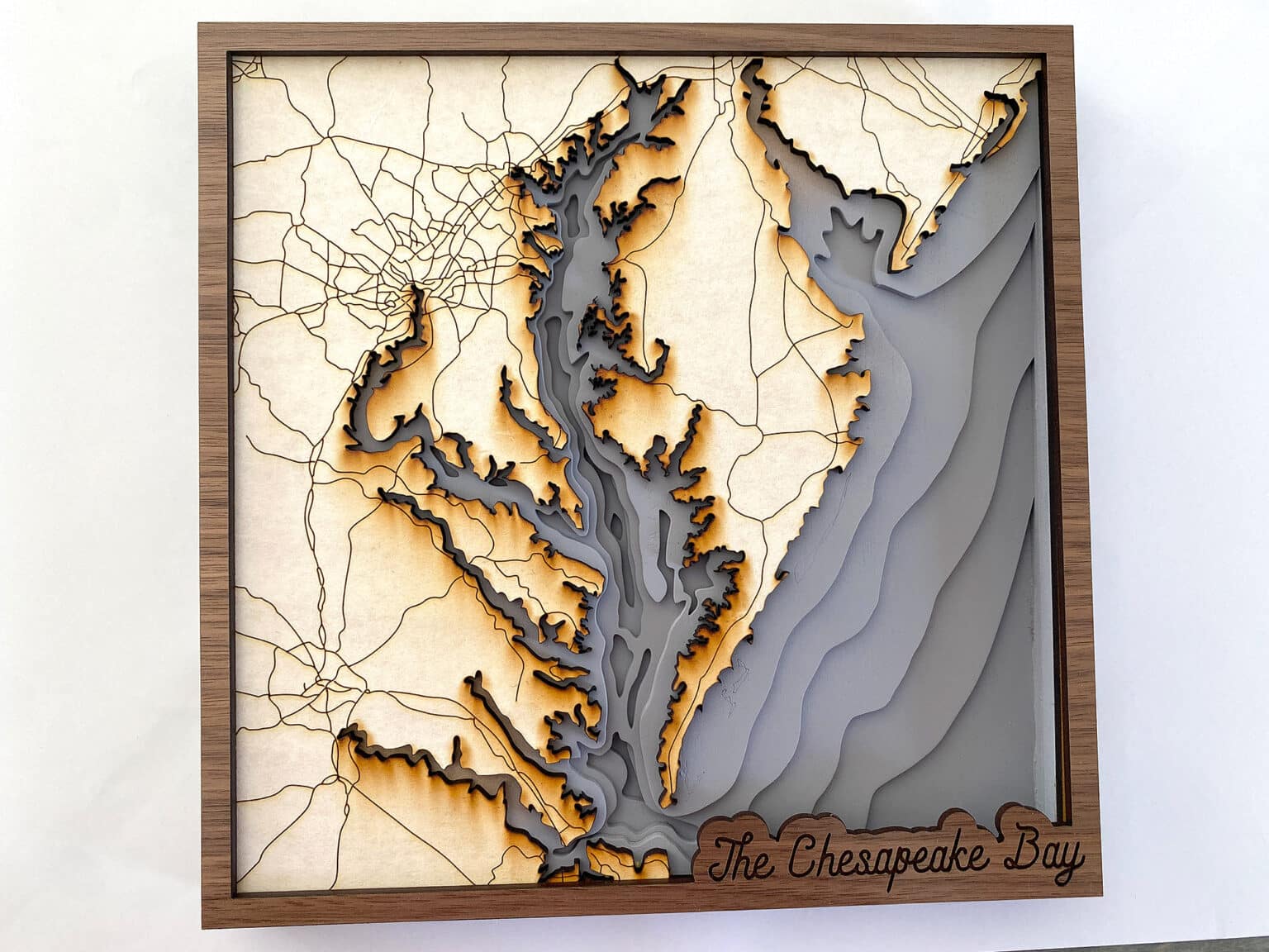 Resin Grid Map Creating a Resin Depth Map - Laser cutting a Map of The Chesapeake Bay ...