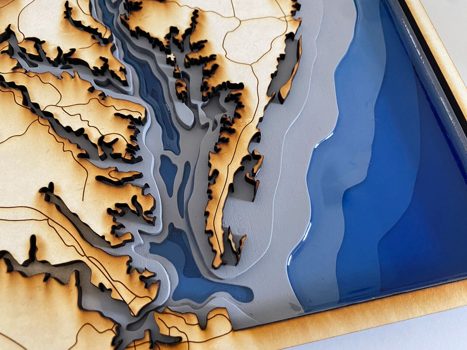 Resin Grid Map Creating a Resin Depth Map - Laser cutting a Map of The Chesapeake Bay ...